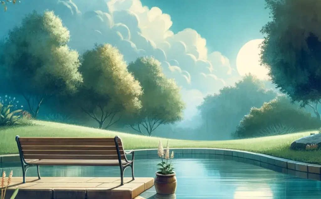 Serene outdoor setting symbolizing the journey of sober living