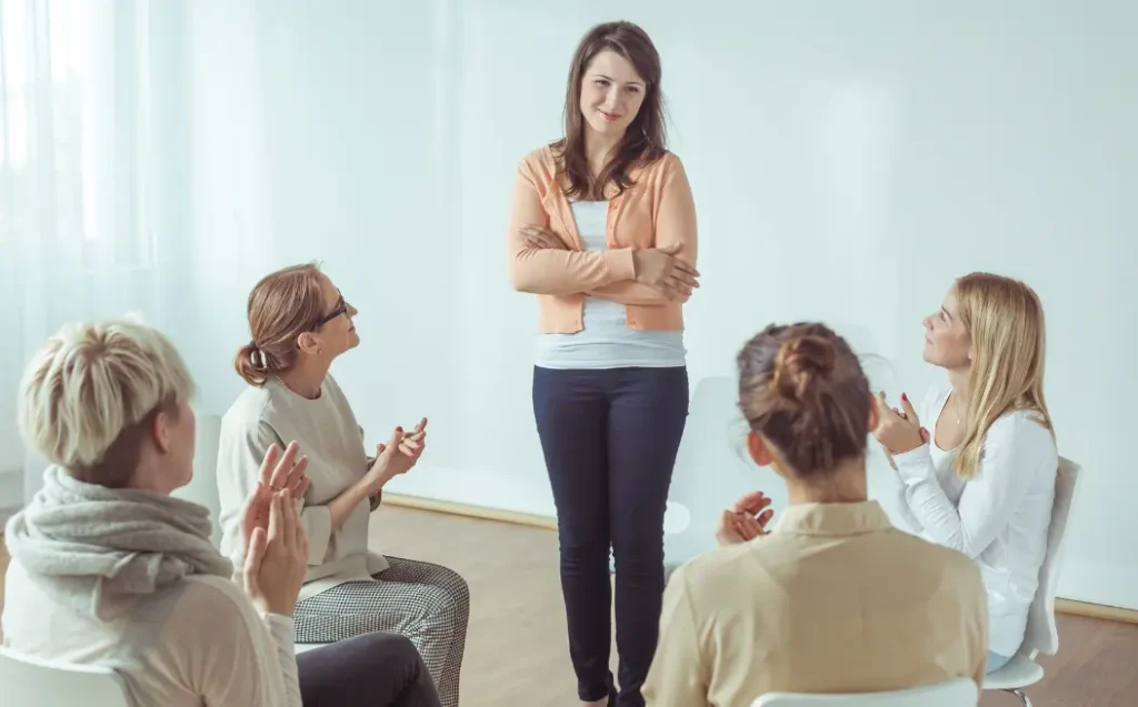 taking part in an aa meeting