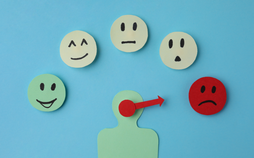 Mood Indicator on Light Blue Background